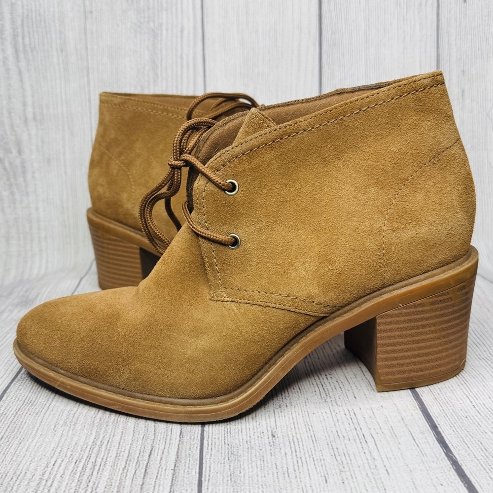 Collection by Clarks Women's Scene Lace Boot Size‎ 10 Ankle Khaki Brown Suede